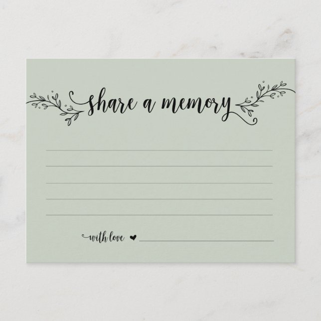 Funeral Service, Black Sage, Comparte una tarjeta  (Anverso)