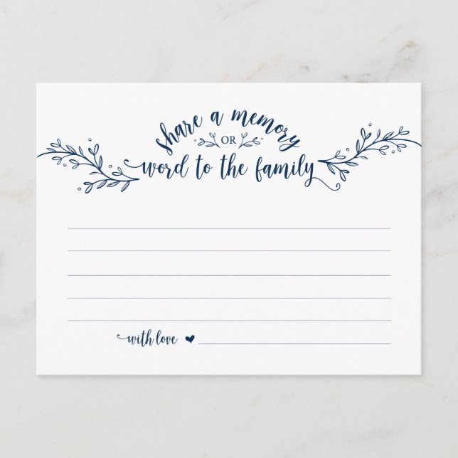 Funeral Service, Navy Blue, Comparte una tarjeta d (Anverso)