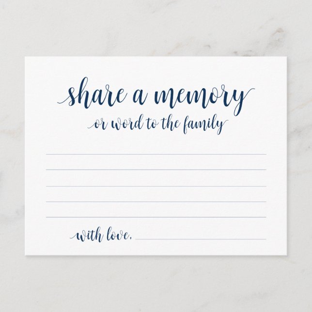 Funeral Service, Navy Blue, Compartir una tarjeta  (Anverso)