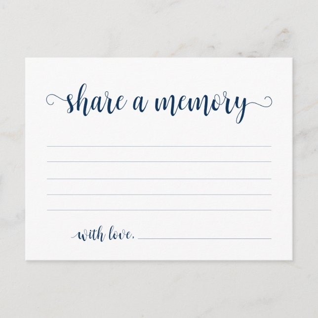 Funeral Service, Navy Blue, Compartir una tarjeta  (Anverso)