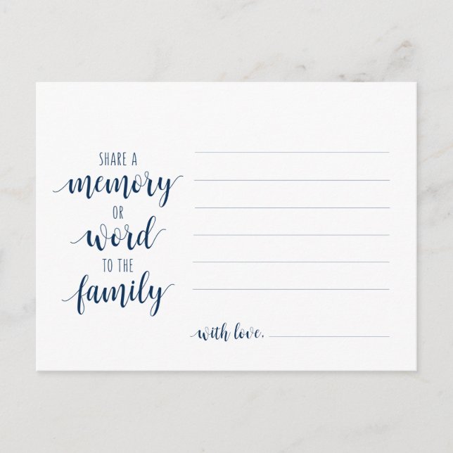 Funeral Service, Navy Blue, Compartir una tarjeta  (Anverso)