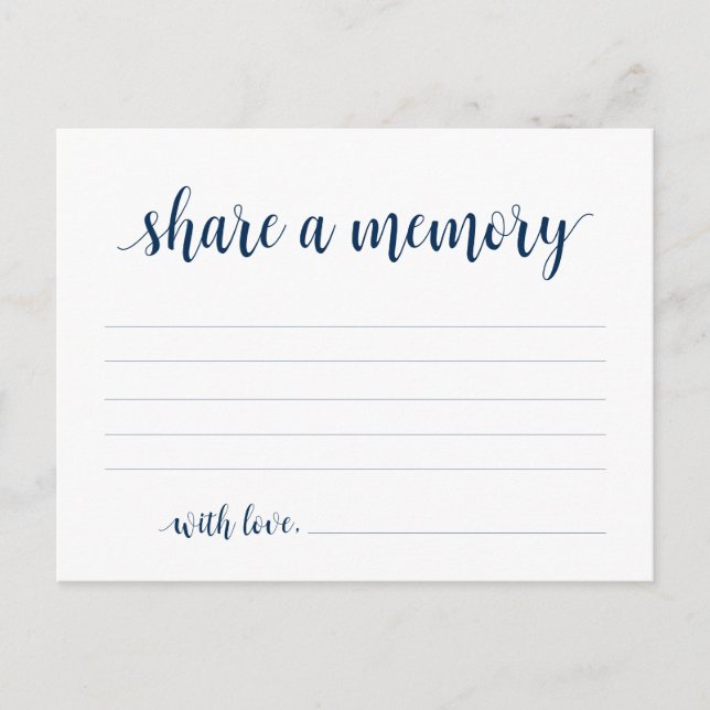 Funeral Service, Navy Blue, Compartir una tarjeta  (Anverso)