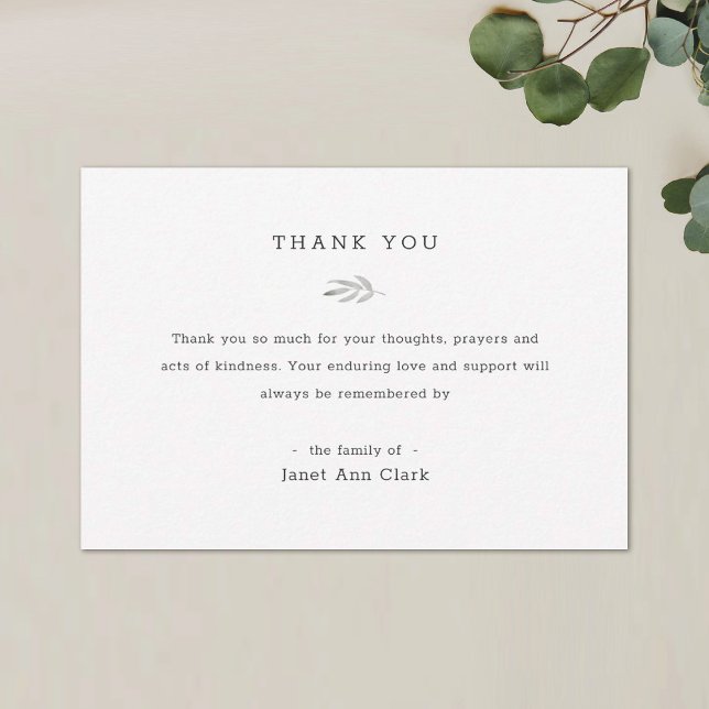 Funeral simple y elegante y tarjetas de agradecimi (Subido por el creador)