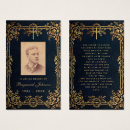 Funeral Vintage Gold Vines Tarjeta conmemorativa a