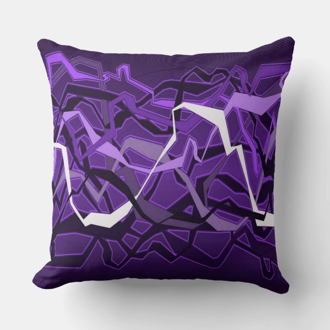 Funky Abstract Waves Purple Cojín decorativo (Anverso)