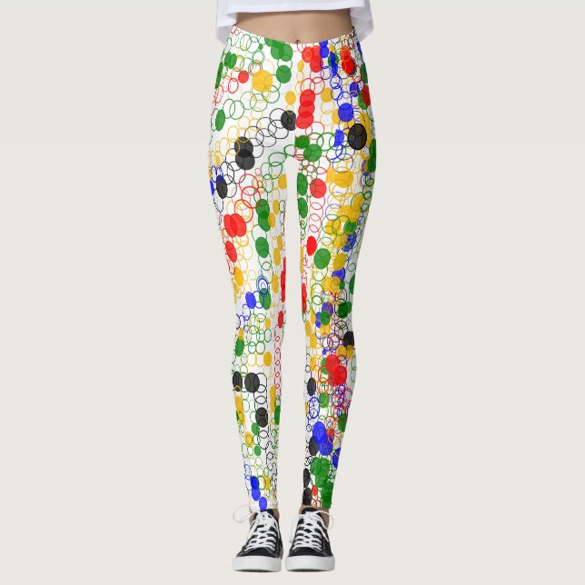 Funky Art Deco Circle Rings Leggings (Anverso)