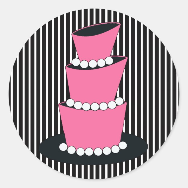 Funky Birthday Cake Sellos para sobres (Anverso)