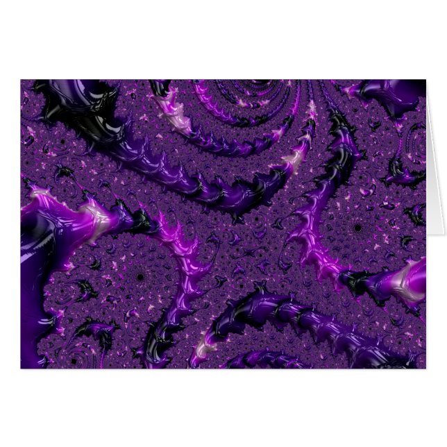 Funky Bold Boho Purple Digital Resumen Fractal (Anverso (Horizontal))