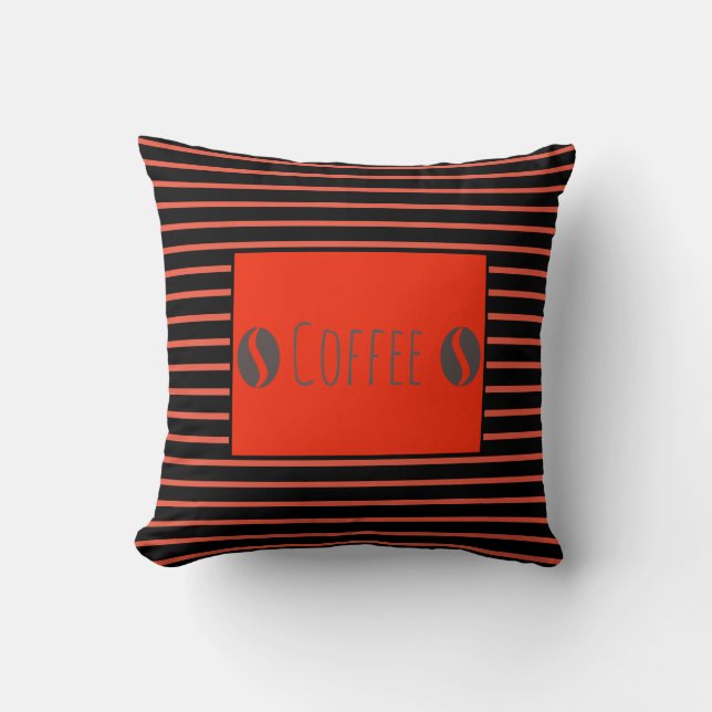 Funky Café Beans Stripes Cushion Cojín decorativo (Anverso)