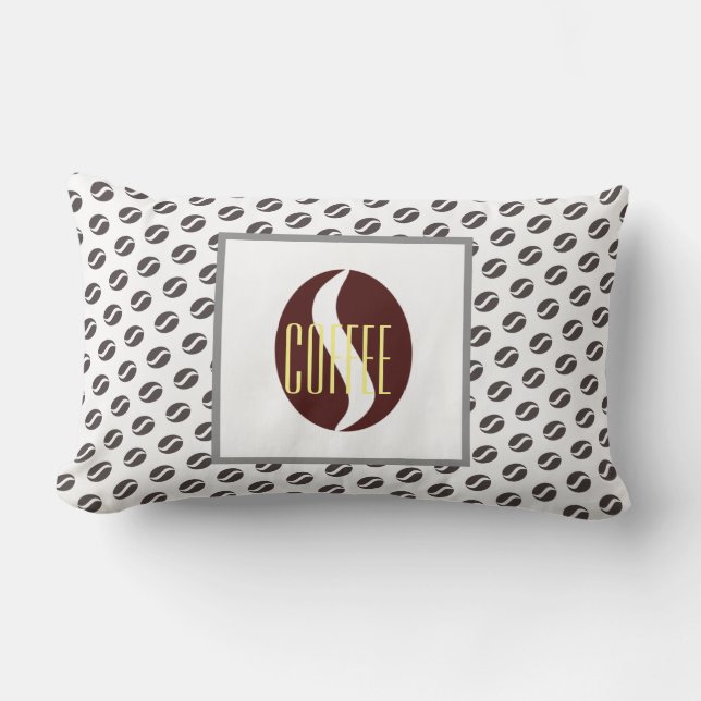 Funky Coffee Beans Pattern Cushion Cojín decorativ (Anverso)