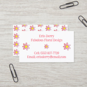 Funky con flores rosadas angustiadas tarjetas de n
