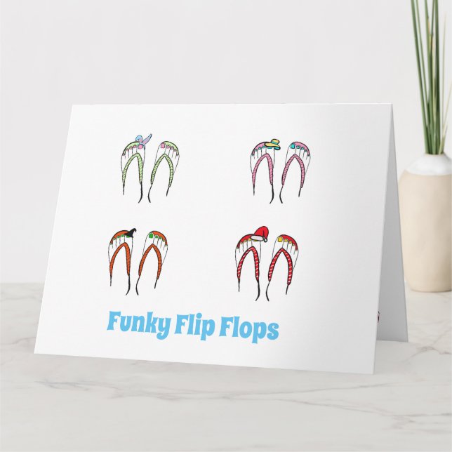 Funky Flip Flop Tarjeta de saludo (Anverso)