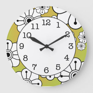 Funky Floral Decorativo Reloj de pared