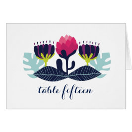 Funky Floral Table Number Card