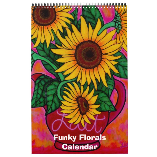 Funky Florals Calendario de una página (Tapa)
