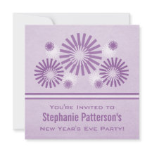 Funky fuegos artificiales invitación a Año Nuevo, 