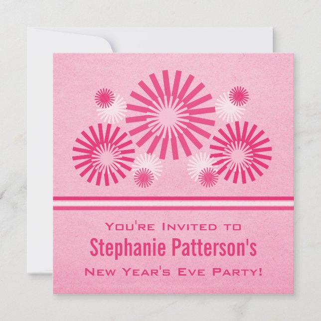 Funky fuegos artificiales invitación a la víspera  (Anverso)