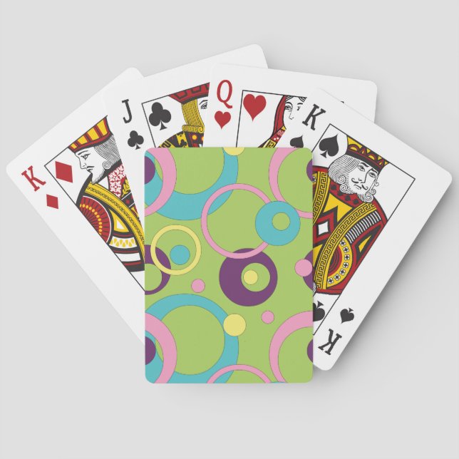 Funky Green Círculos Clásicos Jugando Cartas (Reverso)
