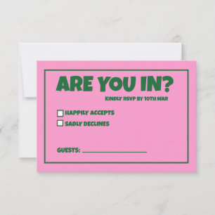 Funky Green Pink Red Funky RSVP