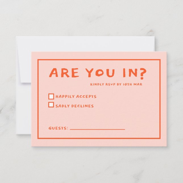 Funky Green Pink Red Funky RSVP (Anverso)