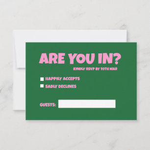 Funky Green Pink Red Funky RSVP