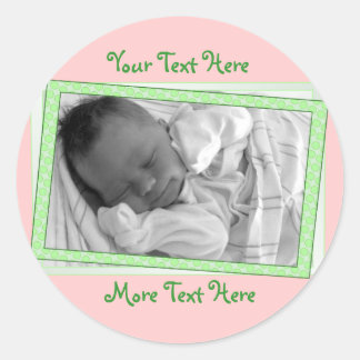 Funky Green y rosa Polkadot Frame Pegatinas