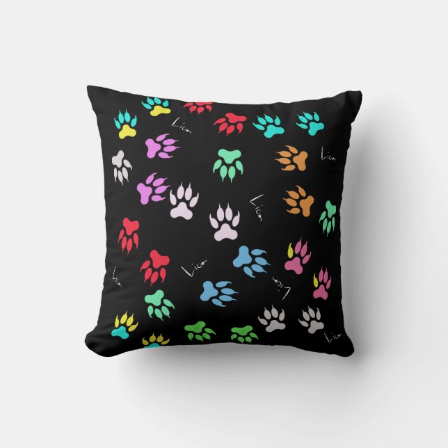 Funky Lion Paw Pattern Cushion Cojín decorativo (Anverso)