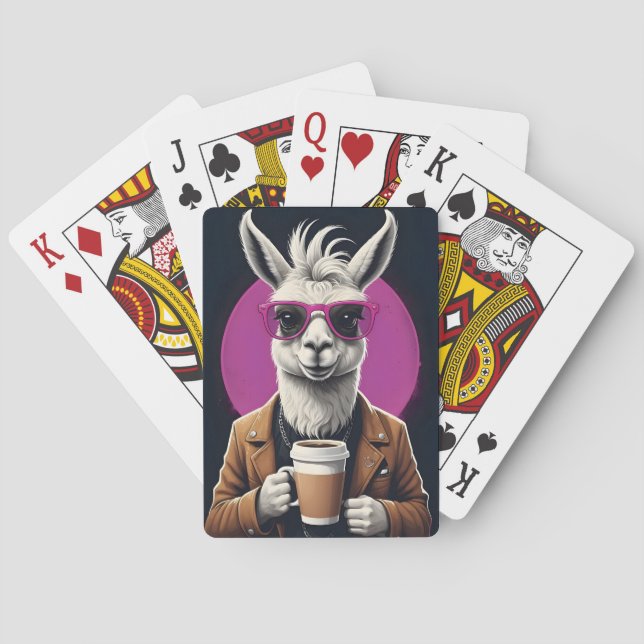 Funky Llama Jugando Cartas (Reverso)