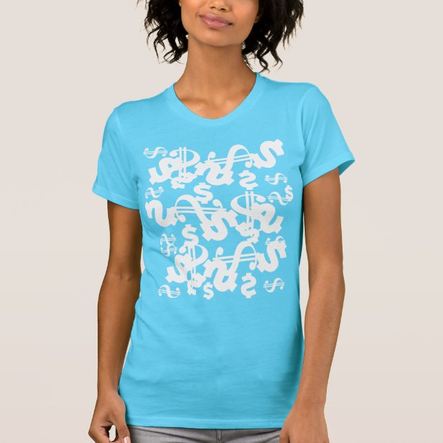 Funky Money Dollar Pattern Top T-Shirt (Anverso)