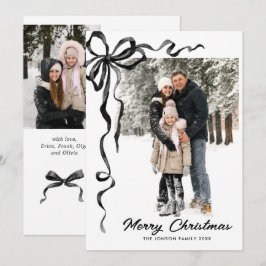 Funky Navidad Boho Lazo de cinta negro 3 Foto