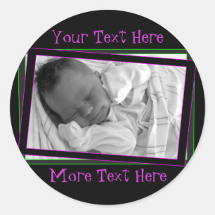 Funky Neon Purple and Green Frame Pegatinas