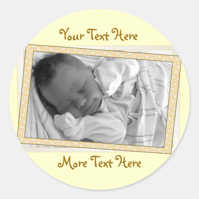 Funky Pegatinas del marco Polkadot Amarillo (Anverso)