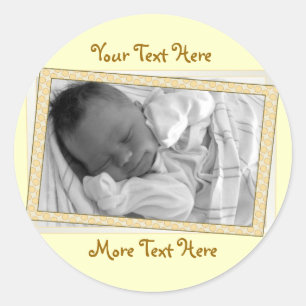 Funky Pegatinas del marco Polkadot Amarillo