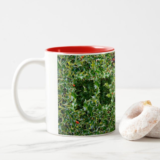 Funky Pricky Peace Holly alta taza de café (Con donut)