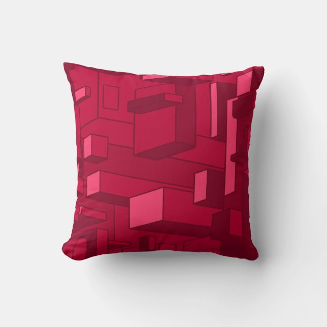 Funky Psychedelic Maroon Cojín decorativo (Anverso)