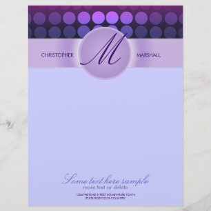 Funky Purple Disco Luces Papelería Letterhead