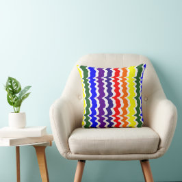 Funky Rainbow Cojín decorativo - fondo blanco