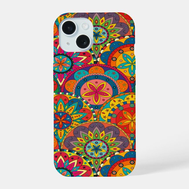 Funky Retro Colorido Patrón de Mandala (Reverso )