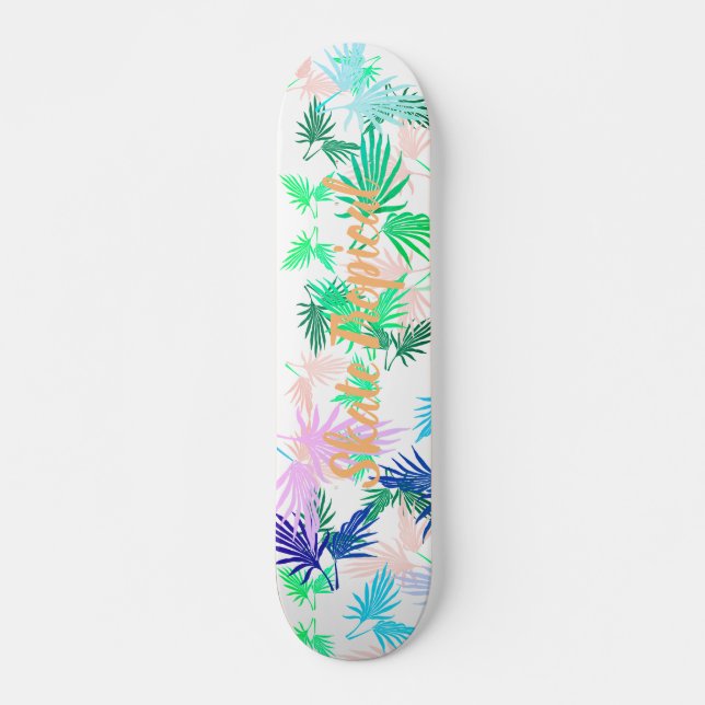 Funky Skate Tropical Palm Leaves Skateboard (Anverso )
