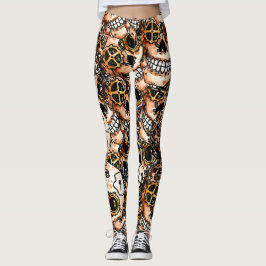 Funky Steampunk Skull Leggings