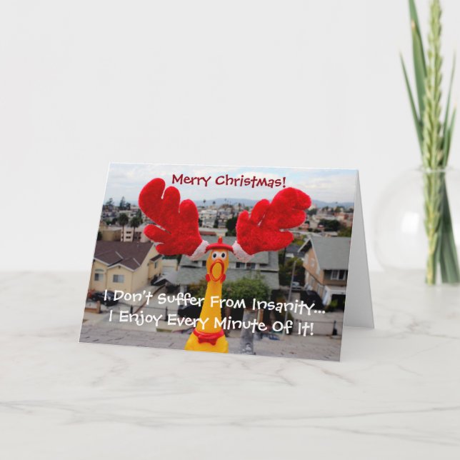 ¡Funky Tarjeta de saludo para Navidades de pollo! (Anverso)
