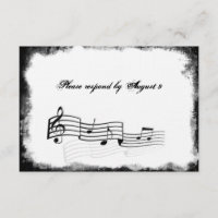 Funky Torn Paper Black Music rsvp con sobres