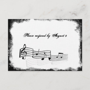 Funky Torn Paper Black Music rsvp con sobres