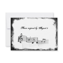 Funky Torn Paper Black Music rsvp con sobres