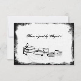 Funky Torn Paper Black Music rsvp con sobres