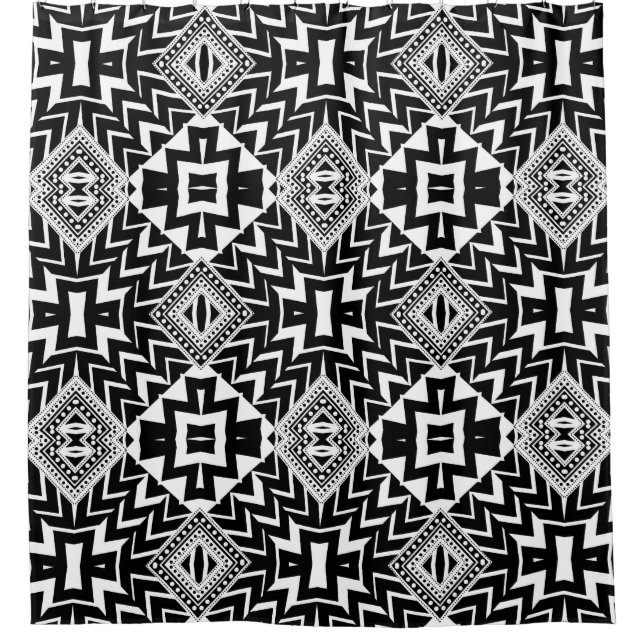Funky Tribal Chevron Pattern Shower Cortina (Anverso)