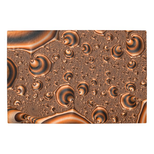 Funky Trippy Naranja en espiral negro arte fractal (Anverso)