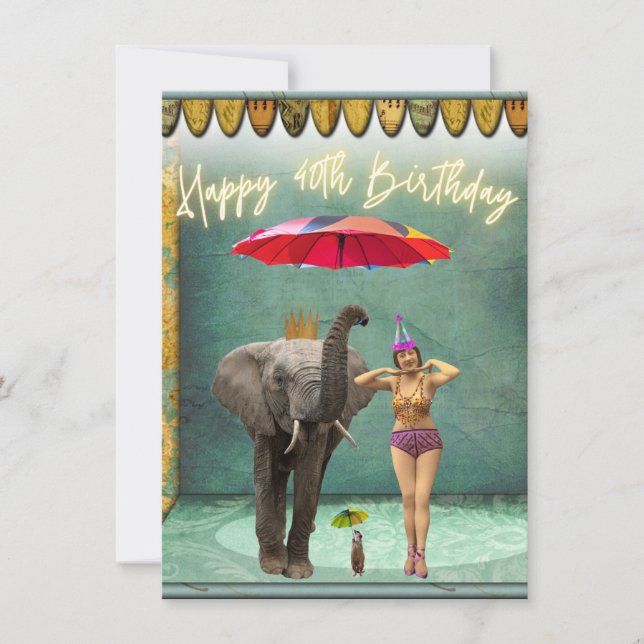 Funky Vintage Fiesta Chica 40 cumpleaños (Anverso)