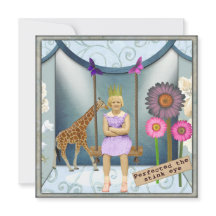 Funky Vintage Kid Alterado Art Collage Tarjeta pla