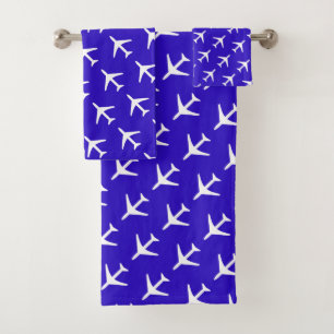 Funky White Plane Blue Background Pilot Aviation